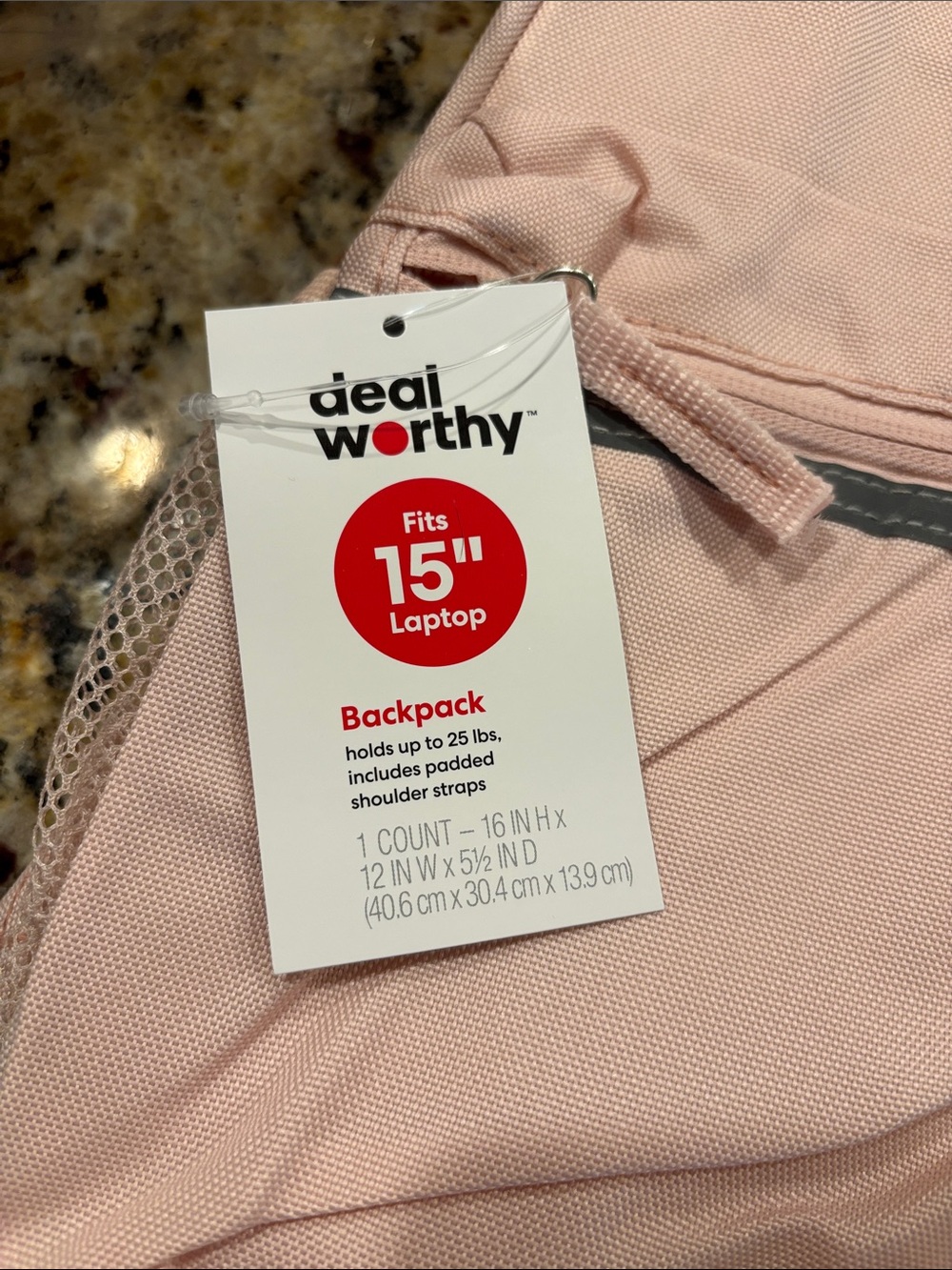 Target Deal Worthy Light Pink Backpack with Gray Trim - Picture 2 of 5